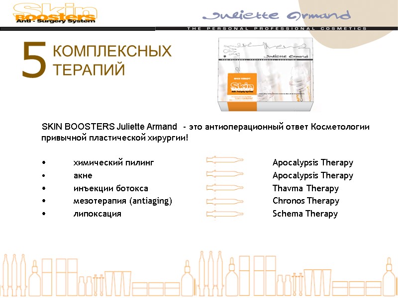 SKIN BOOSTERS Juliette Armand  - это антиоперационный ответ Косметологии привычной пластической хирургии! 